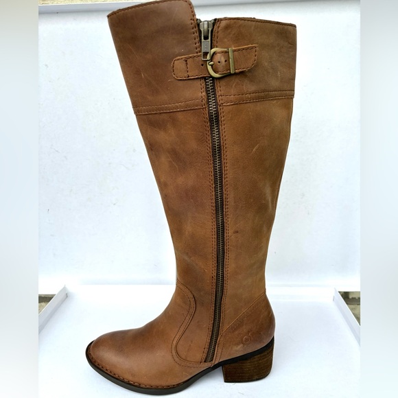 NWOT BORN Sz 7M CBFC19 Style Knee High Leather Brown Boots - Picture 12 of 16